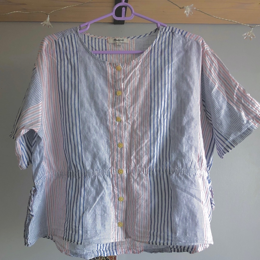 EUC Light & Casual Summer Striped Box Top